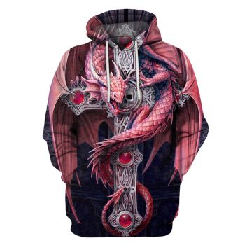 Gorgeous Red Dragon Pattern Animals Hoodie