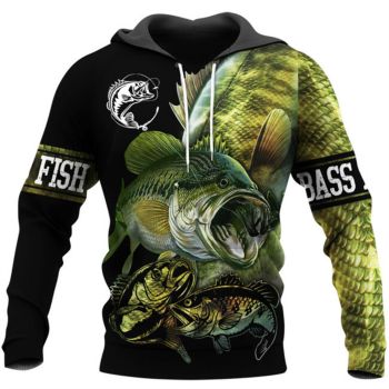 Vintage  Yellow Black Fish Pattern Animals Hoodie