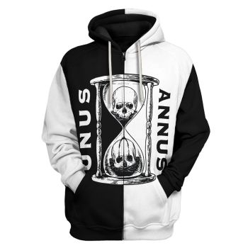 Classical  Black White Skull Pattern Animals Hoodie