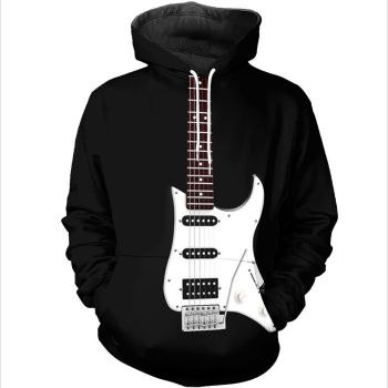 Popular And Vintage Balck Strings Pattern Music Hoodie