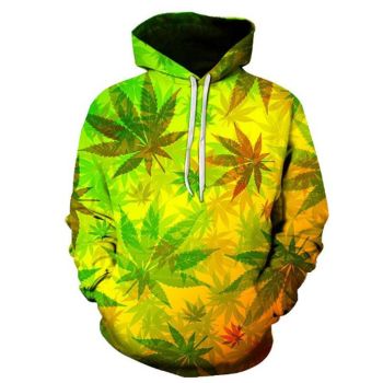 Precious And Gorgeous Green Leaves Pattern Bitcoin Hoodie