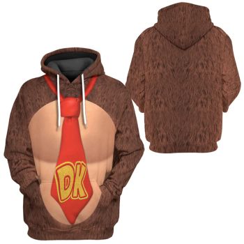  Cute And Loose Brown Tie Pattern Armor Hoodie