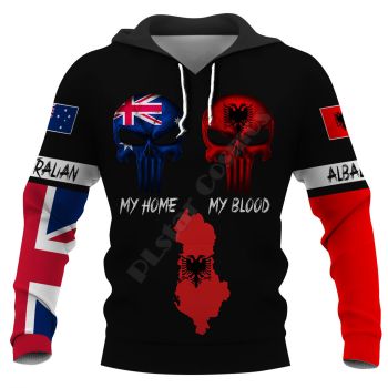 Loose And Fashion Black Skull Pattern Skull Hoodie