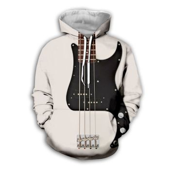 Street White Strings Pattern Music Hoodie
