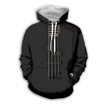 Precious  Black Strings Pattern Music Hoodie