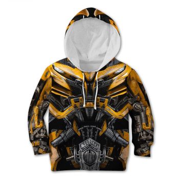Cute And Loose Yellow Black Car Pattern Children Hoodie