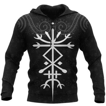 Popular Black Symbols Pattern Tattoo Hoodie