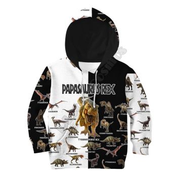 Oversize White Black Dinosaurs Pattern Animals Hoodie
