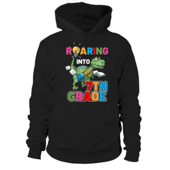 Welcome Back To School Cute Dinosaur 7th Grade Hoodies