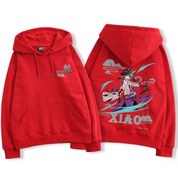 Elegant Genshin Impact Xiao Anime The Red Hoodie