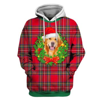  Generous And Beautiful Red Dog Pattern Christmas Hoodie