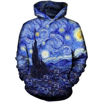 Fashion Blue Wave Pattern Bitcoin Hoodie