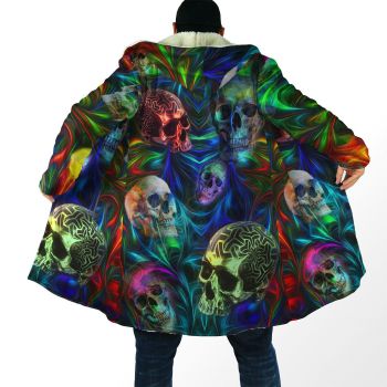 Vintage  Colorful Skull Pattern Halloween Zip-Up Hoodie