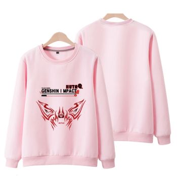 Simple Genshin Impact Hu Tao Anime Fower Pink Hoodie