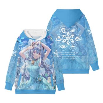 Unique Genshin Impact Ganyu Light Blue Anime Hoodie