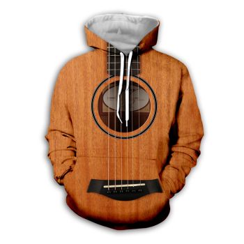 Classical  Brown Strings Pattern Music Hoodie