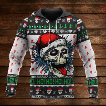 Skull Ho Ho Ho Happy Christmas Hoodie 3D