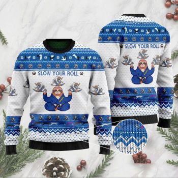 Slow Your Roll Jiu-Jitsu Sloth Sweater Christmas Tshirt Hoodie Apparel,Christmas Ugly Sweater