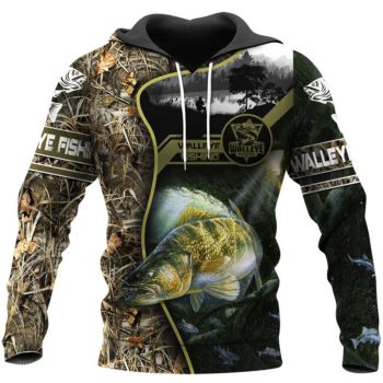 Vintage  Yellow Black Fish Pattern Animals Hoodie