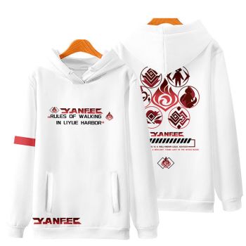 Atmospheric Genshin Impact Yanfei Anime White Hoodie