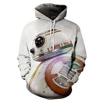 Star Wars Hoodies &#8211; BB8 Jakku White 3D Print Hooded Jumper with Pocket