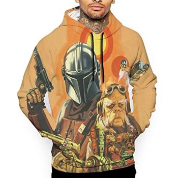 Star Wars Hoodies &#8211; Mandalorian 3D Print Yellow Hooded Jumper with Pocket