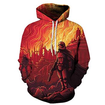 Star Wars Hoodies &#8211; Star Wars Force Awakens Yellow 3D Print Hooded Jumper with Pocket