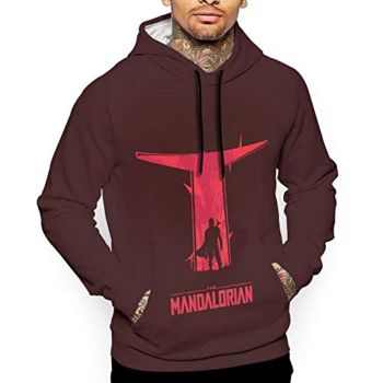 Star Wars Hoodies &#8211; the Mandalorian 3D Print Burgundy Hooded Jumper with Pocket