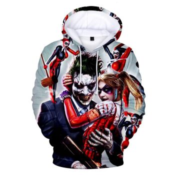 Suicide Squad Hoodies &#8211; Joker Series Joker and Harley Quinn Icon Unisex 3D Hoodie