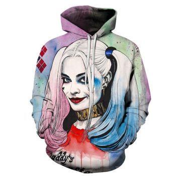 Suicide Squad Printed Hoodies Sweatshirt &#8211; Joker 3D Hooded Pullover
