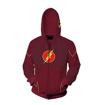 Superhero The Flash Hoodies &#8211; 3D Long Sleeve Hooded Zipper