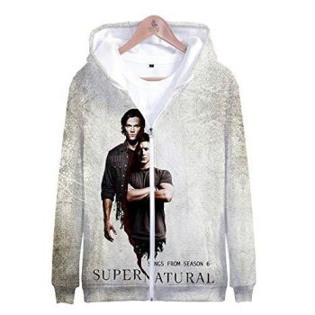 Supernatural Hoodies &#8211; Unisex 3D Print Hooded Zipper Sweatshirt