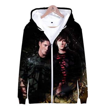 Supernatural Hoodies &#8211; Unisex 3D Print Hooded Zipper Sweatshirt