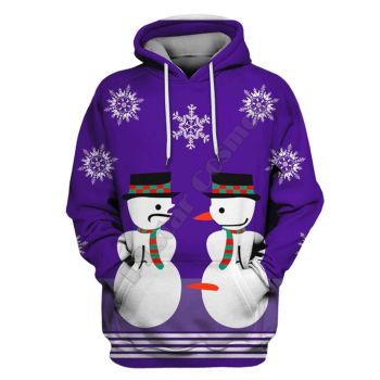  Loose And Fashion Purple Snow Pattern Christmas Hoodie