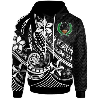 Loose And Gorgeous Black Pohnpei Pattern Pohnpei Hoodie