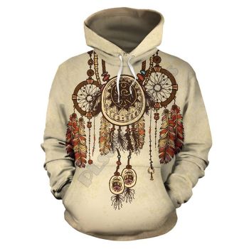 Loose And Gorgeous Brown Tassels Pattern Indians Hoodie