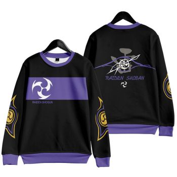 Personality Genshin Impact Raiden Shogun Anime Military Green Sweatershirt