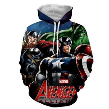 Captain America Thor Hulk Hoodies Pullover Black Hoodie