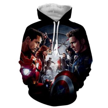 Captain America Iron Man Captain America  All Others Hoodies Pullover Black Hoodie