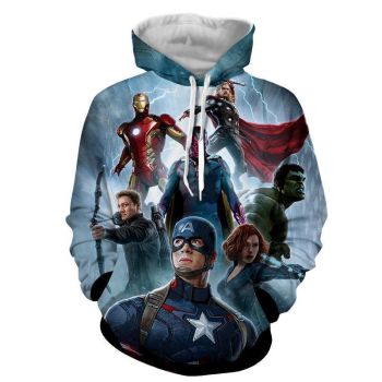 Captain America Iron Man Captain America Hulk  All Other Hoodies Pullover Blue Hoodie