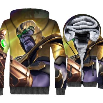 The Avengers Jackets &#8211; Solid Color The Avengers Series Thanos Infinite War Super Cool 3D Fleece Jacket