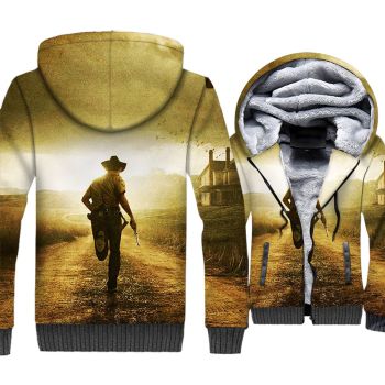The Walking Dead Jackets &#8211; The Walking Dead Series Season 2 Rick Poster Super Cool 3D Fleece Jacket