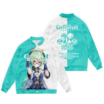 Chic Genshin Impact Half-Body Sucrose Baseball Hoodie