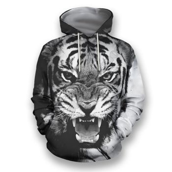 Pretty Black Tiger Pattern Animals Hoodie