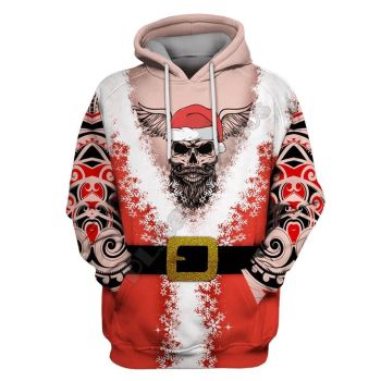  Precious And Gorgeous Red Headshot Pattern Christmas Hoodie