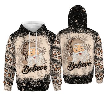  Precious And Cute Black Brown  Santa Claus Pattern Christmas Hoodie