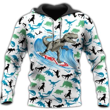 Street White Dinosaurs Pattern Animals Hoodie