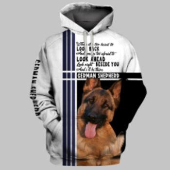  Fashion Black Grey Dog Pattern Animals Hoodie
