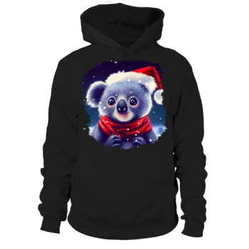 Christmas Cute Koala with Santa Hat Hoodies