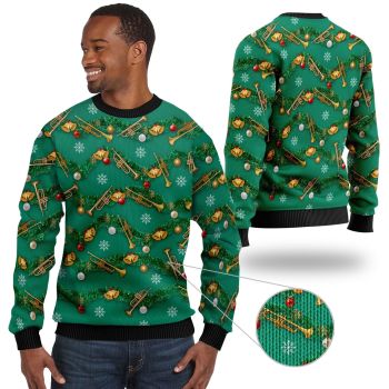 Trumpets Tinsel Christmas Decoration Ugly Sweater